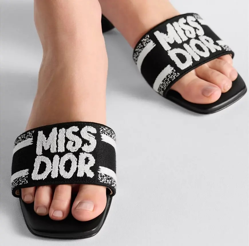 Dép Dior Dway Heeled Slide 'Black' KCO112EZD-S900 — ảnh 4