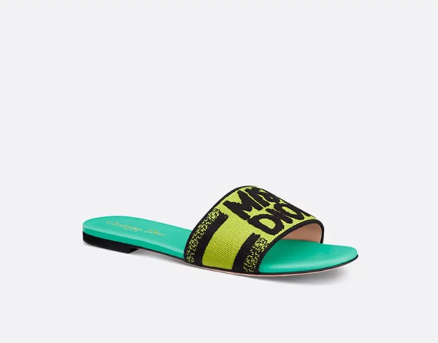 Dép Dior Dway Embroidered 'Lime' KCO136EZD-S52H — ảnh 2
