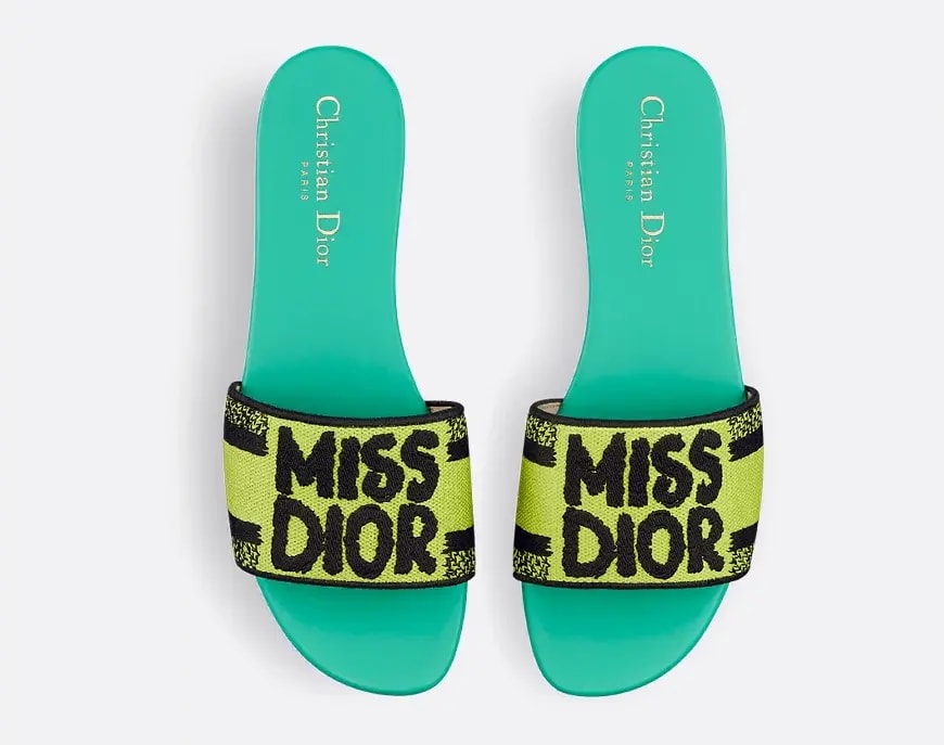 Dép Dior Dway Embroidered 'Lime' KCO136EZD-S52H — ảnh 3