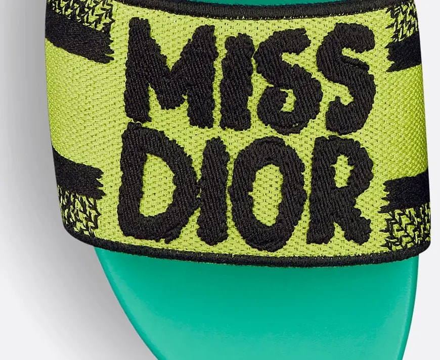 Dép Dior Dway Embroidered 'Lime' KCO136EZD-S52H — ảnh 4