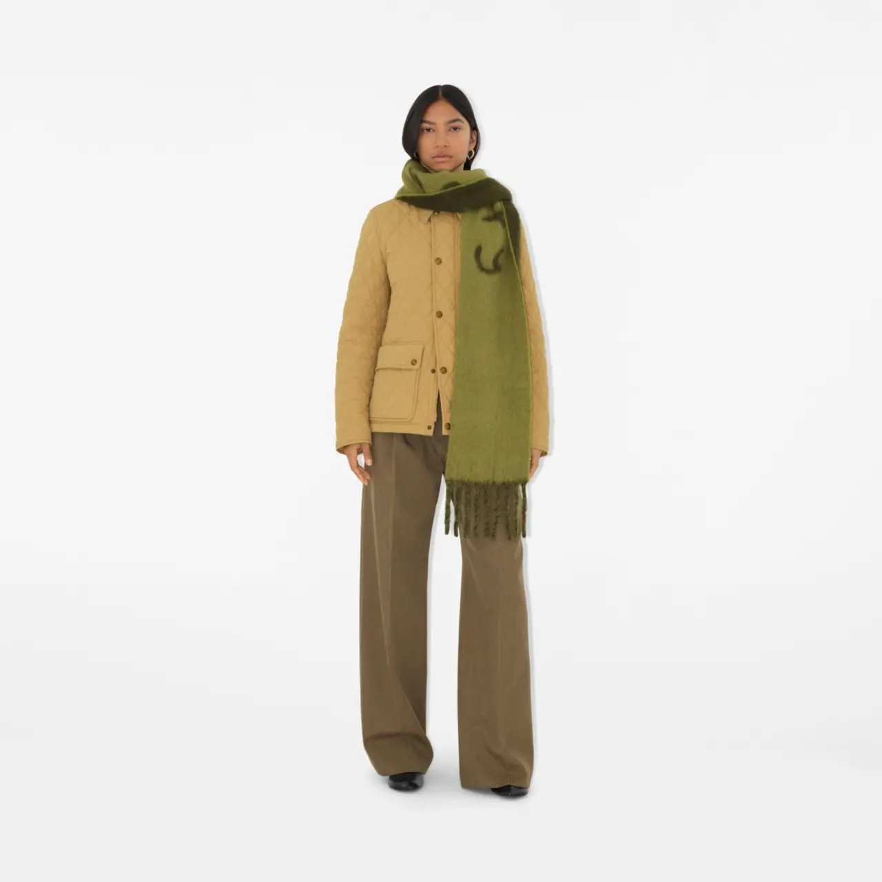 Khăn Burberry Reversible Logo Alpaca Wool Blend Scarf 'Acre' 80972161 — ảnh 4