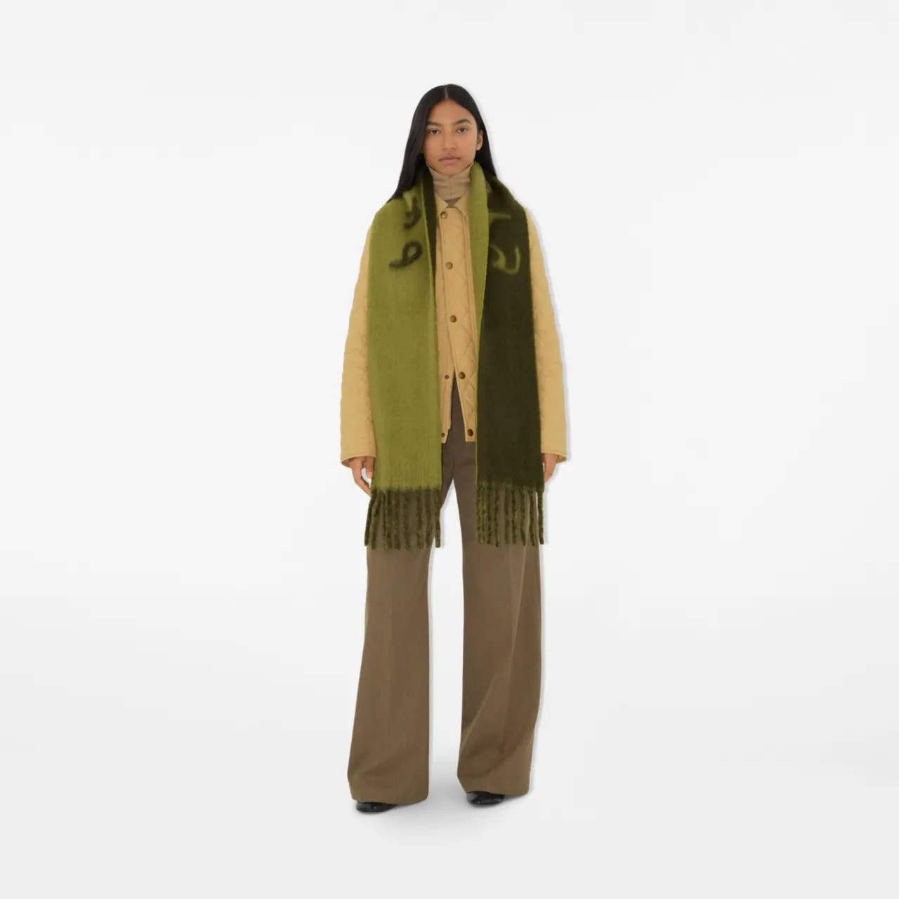 Khăn Burberry Reversible Logo Alpaca Wool Blend Scarf 'Acre' 80972161 — ảnh 3