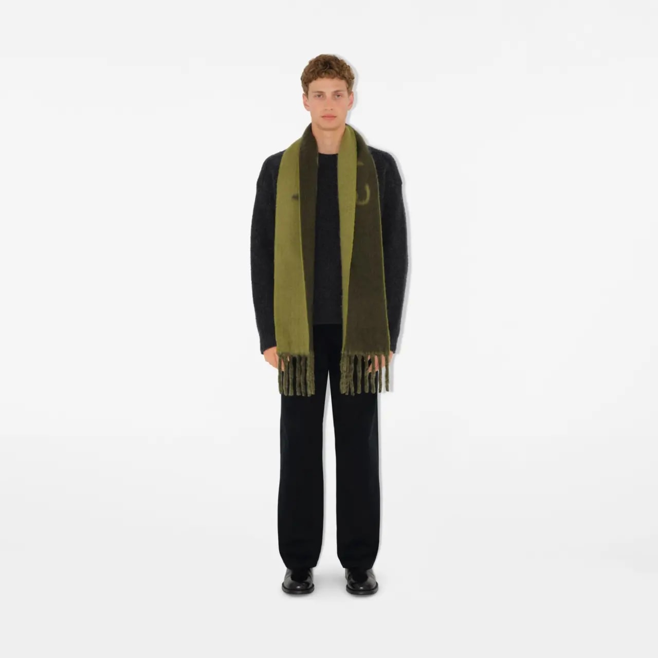 Khăn Burberry Reversible Logo Alpaca Wool Blend Scarf 'Acre' 80972161 — ảnh 2