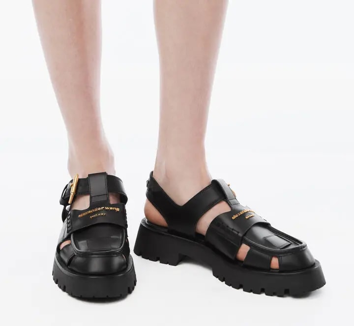 Dép Alexander Wang Carter Cage Sandal In Box Calf 'Black' 30224F001001 — ảnh 2
