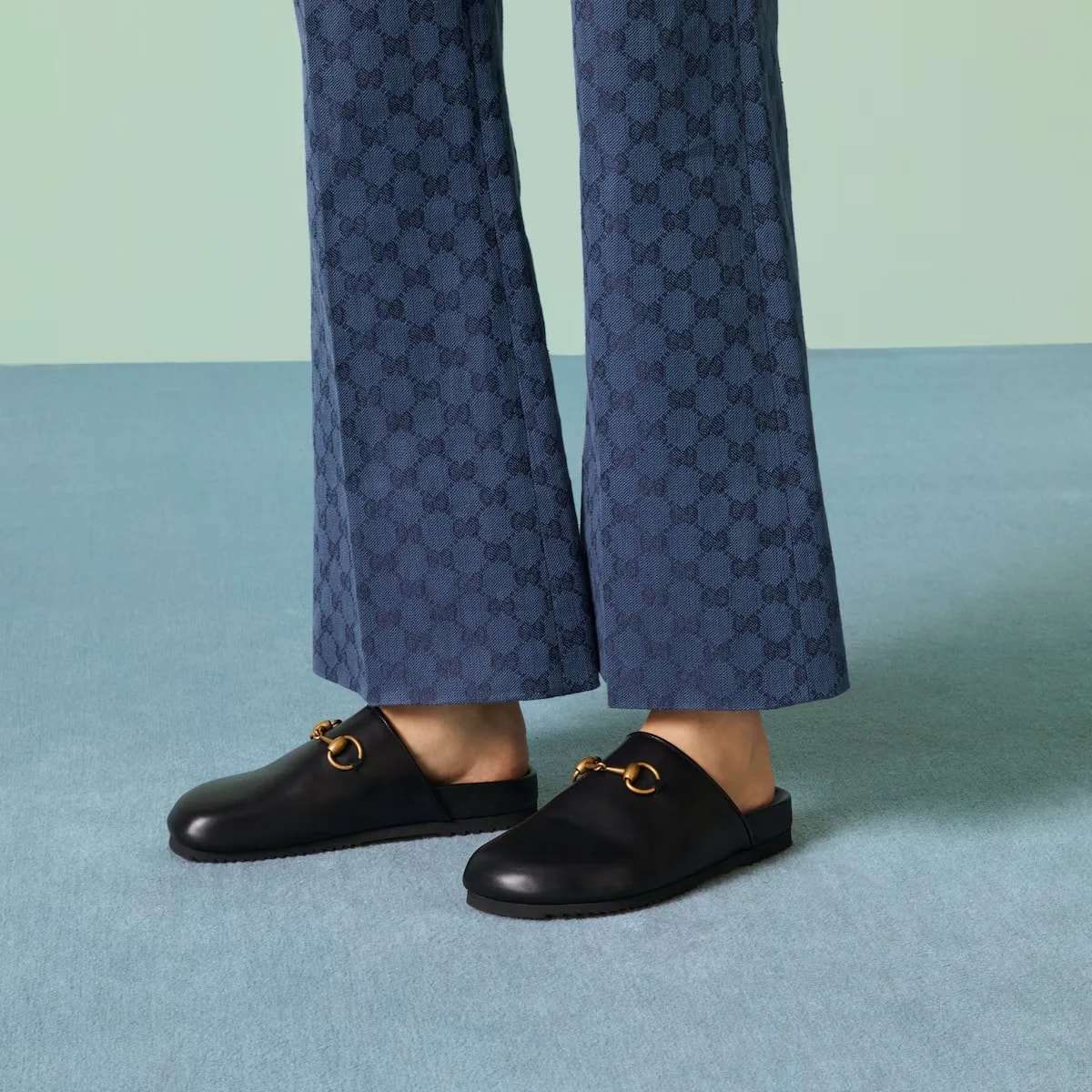 Giày Gucci Horsebit Slipper 'Black Leather' 749752-1W600-1000 — ảnh 2