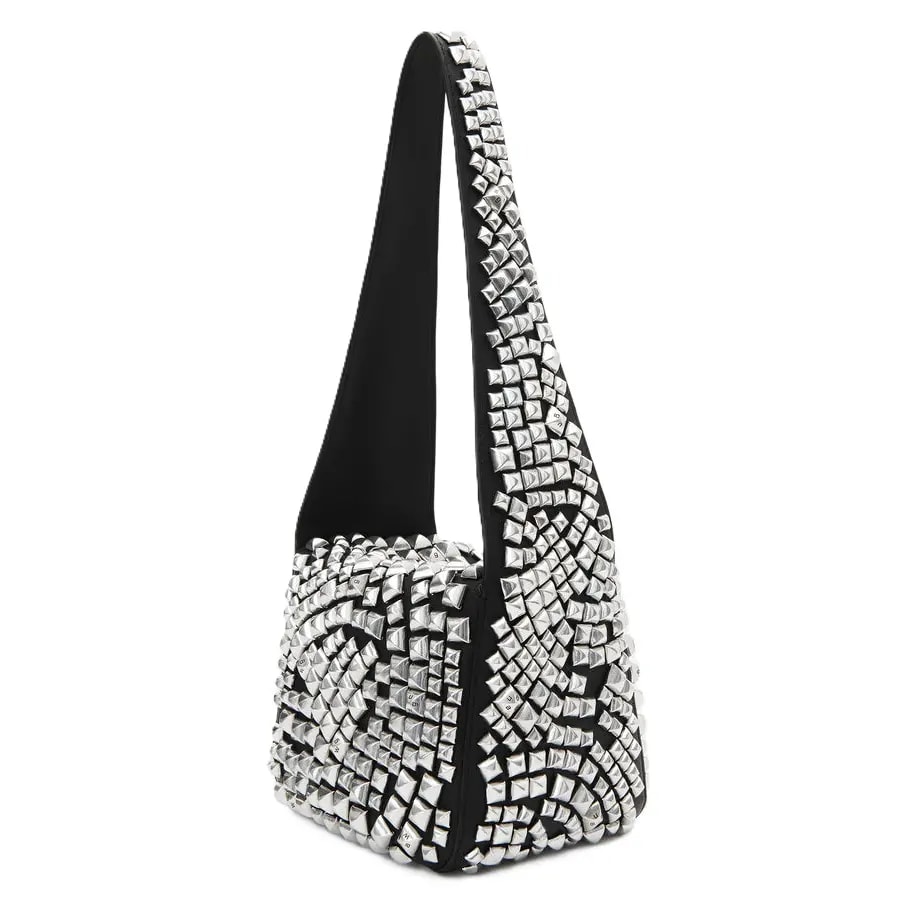 Túi Alexander Wang Spike Small Hobo Bag In Studded 'Black' 20423K03L001 — ảnh 3