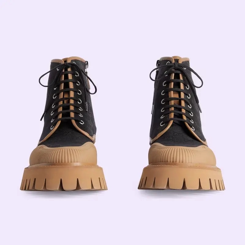 Giày Gucci Lace-up Boot 'Black Canvas' 699970-KQWM0-1146 — ảnh 3