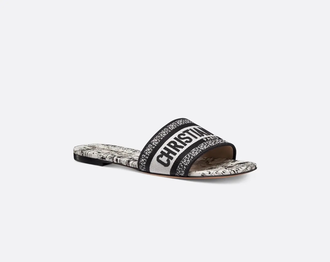 Dép Dior Dway Slide 'Black White' KCQ209PSG-S19W — ảnh 4