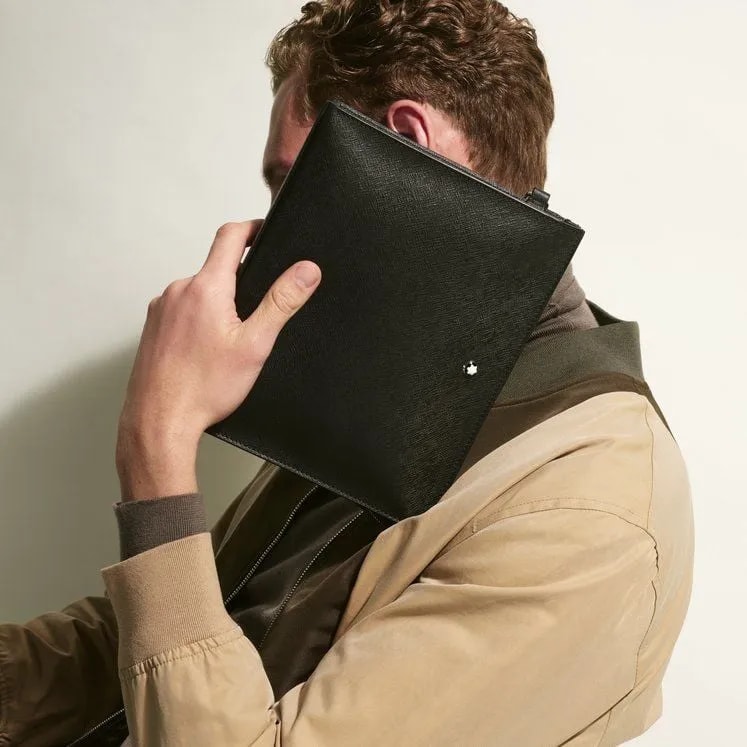 Túi MontBlanc Sartorial Pochette 'Black' 198860 — ảnh 2