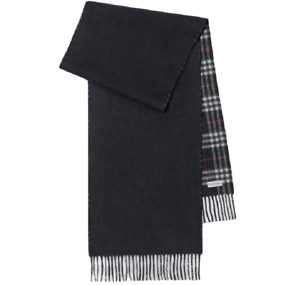 Khăn Burberry Reversible Check Cashmere Scarf 'Navy' 80737641