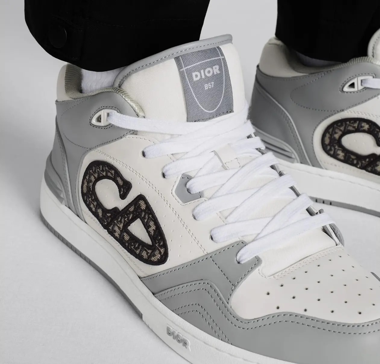 Giày Dior B57 Mid-top Sneaker 'Gray White' 3SH141ZXU-H860 — ảnh 2