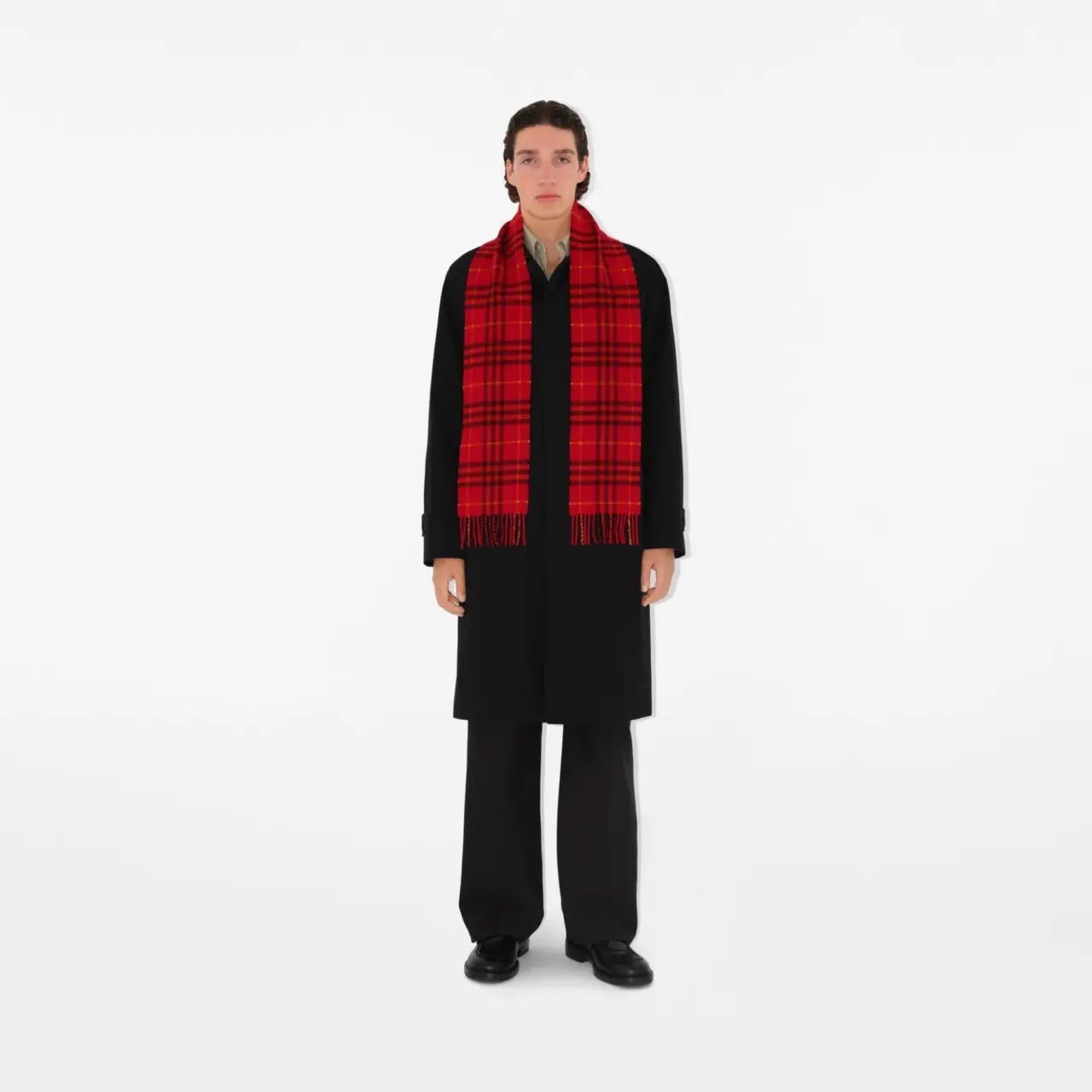 Khăn Burberry Narrow Check Cashmere Scarf 'Currant' 80987221 — ảnh 2