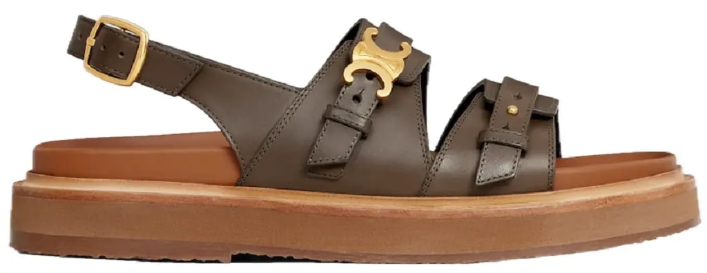 Dép Celine Tippi Triomphe Sandal 'Dark Olive' 359814578C-31DO — kich-thuoc: 35
