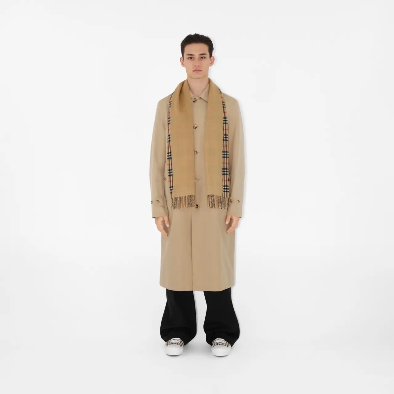 Khăn Burberry Reversible Check Cashmere Scarf 'Beige' 80824801 — ảnh 3