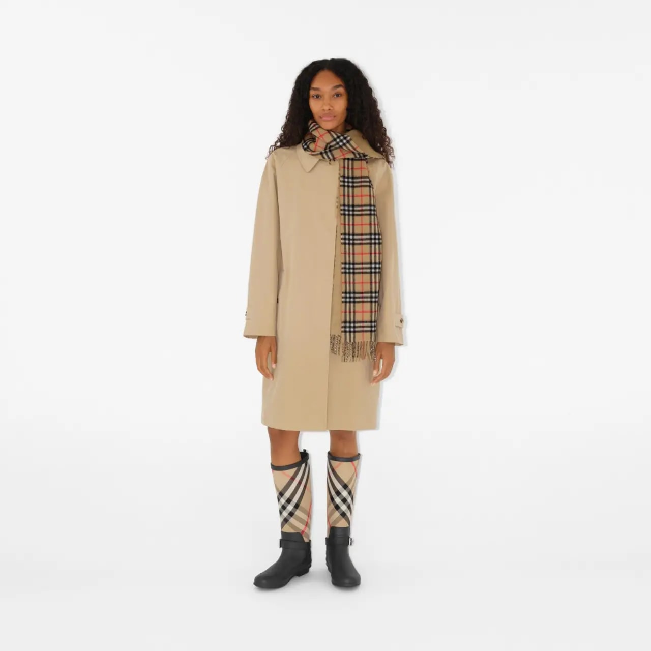 Khăn Burberry Reversible Check Cashmere Scarf 'Beige' 80824801 — ảnh 2