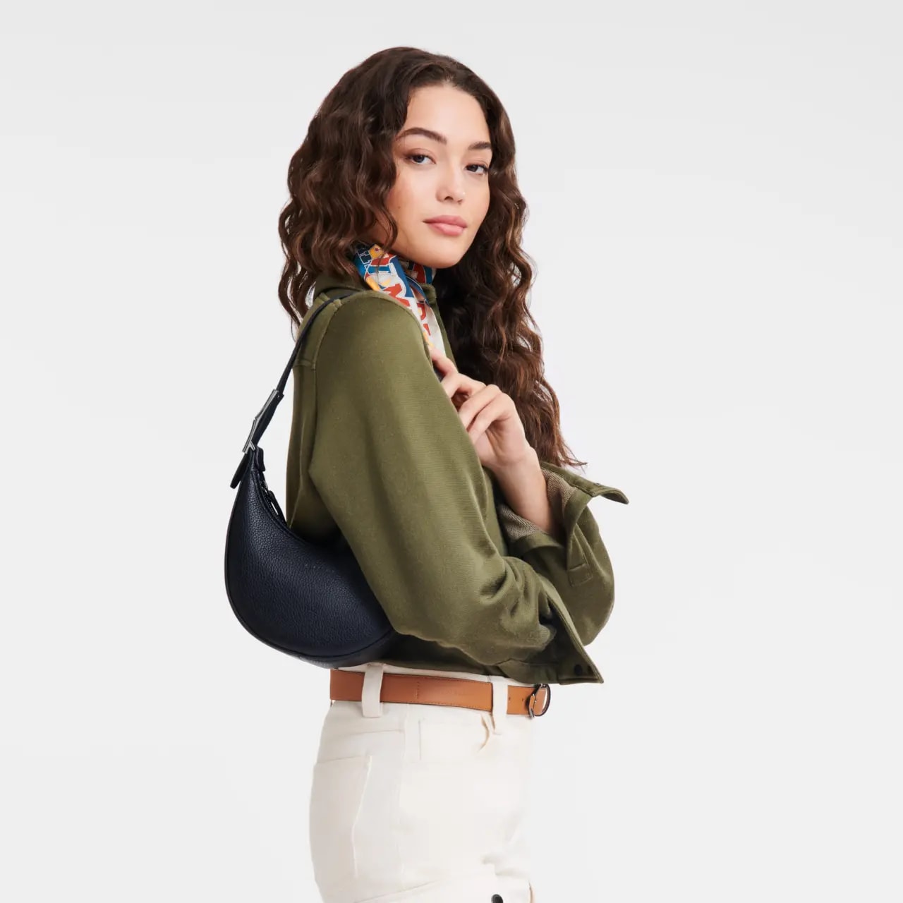 Túi Longchamp Le Roseau Essential S Hobo Bag 'Black' 10217968001 — ảnh 4