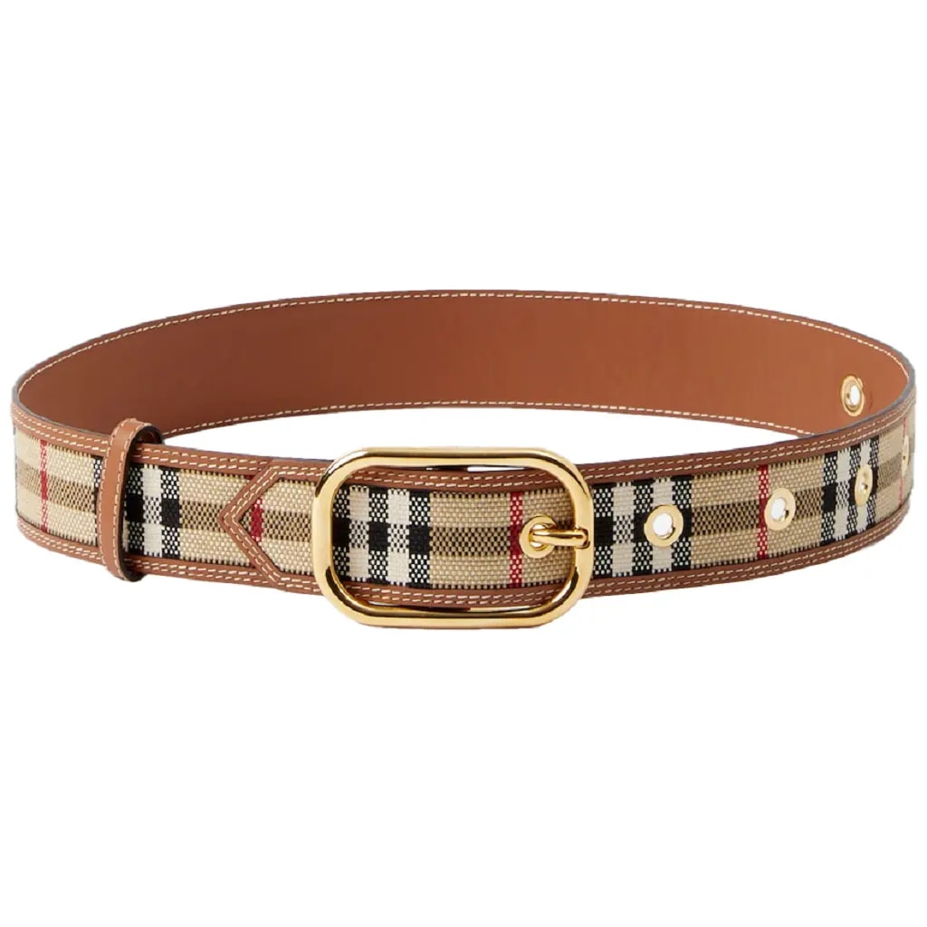 Thắt Lưng Burberry Check Leather 'Beige' 80660581 — kich-thuoc: S