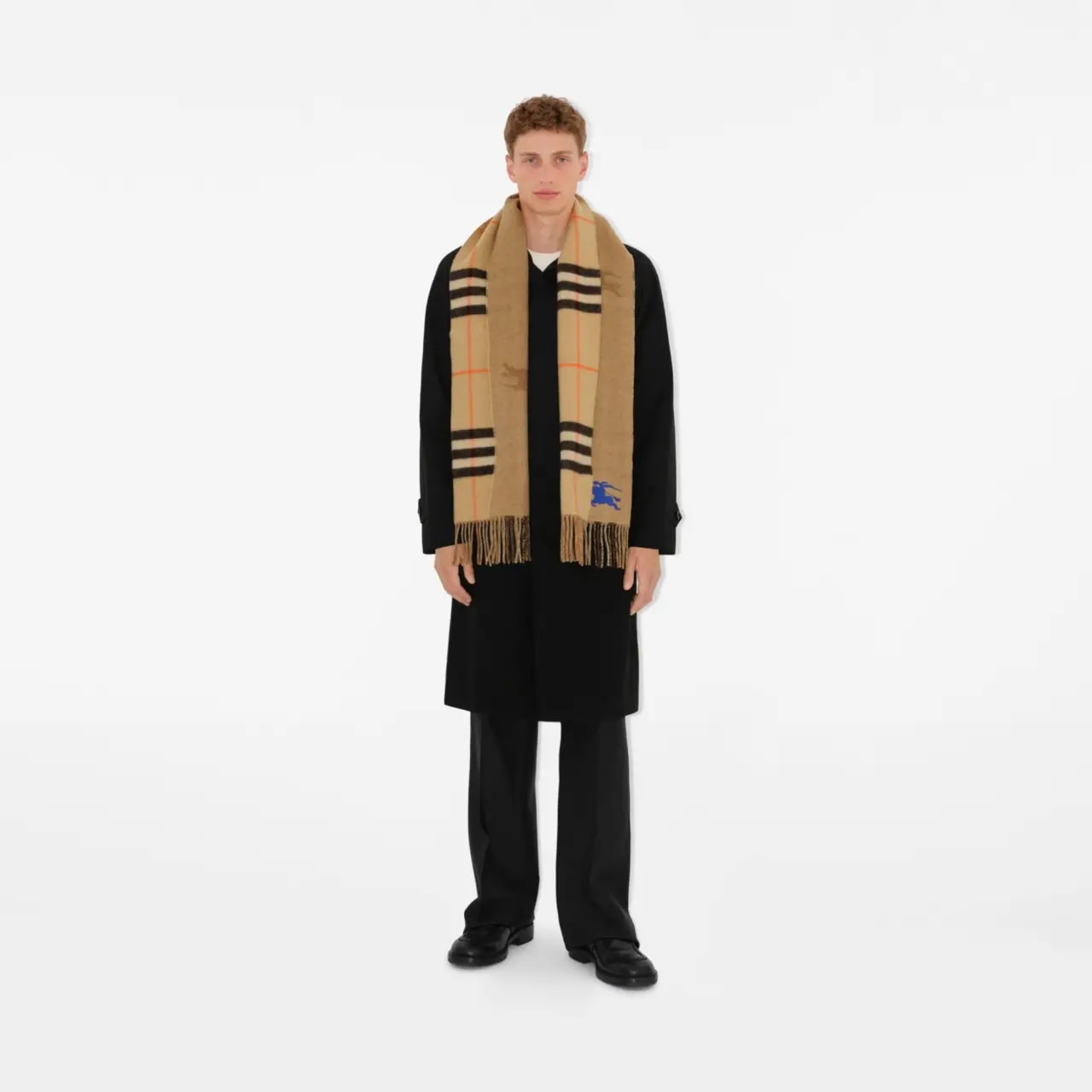 Khăn Burberry Reversible EKD Check Cashmere Scarf 'Sand' 80947101 — ảnh 2