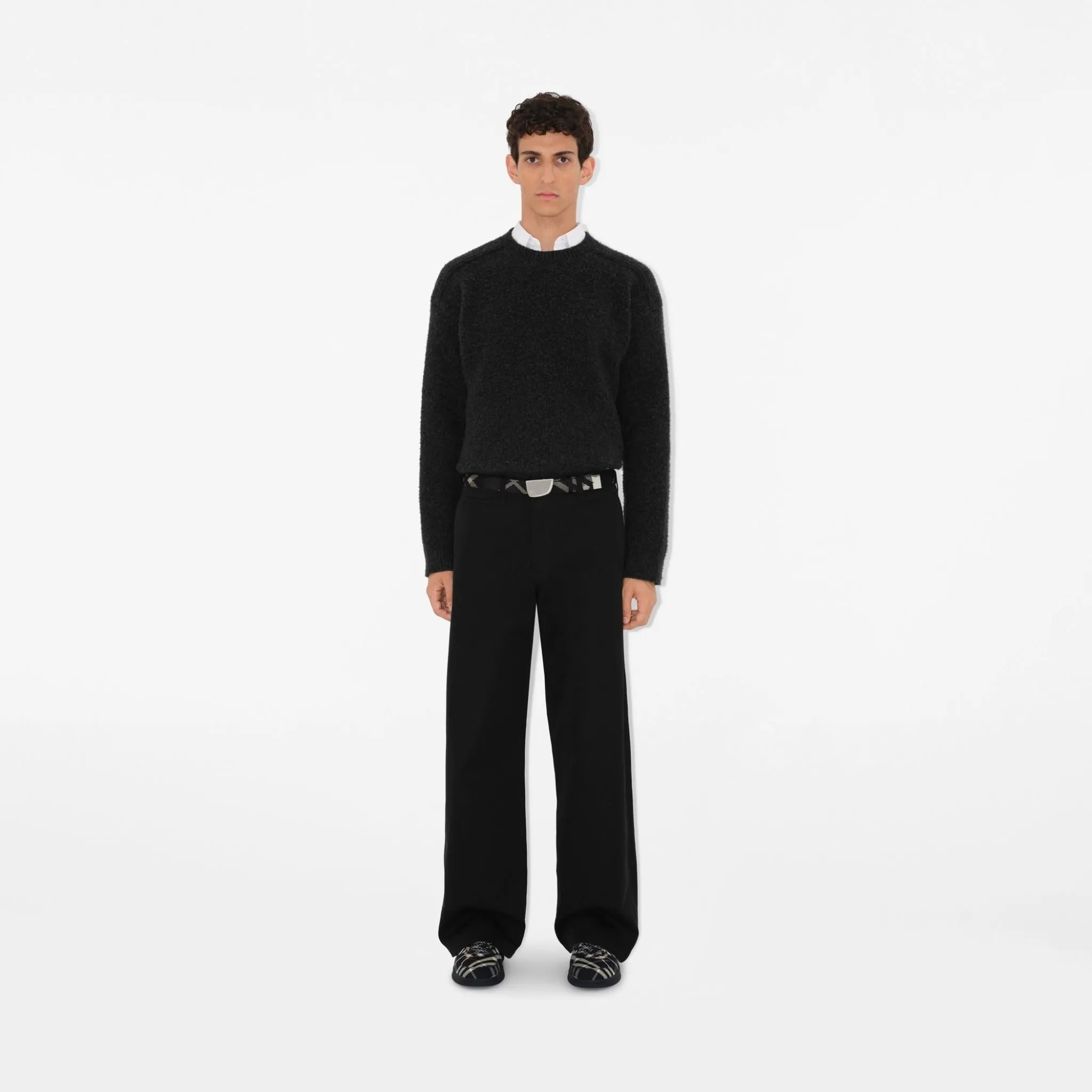 Thắt Lưng Burberry Check Webbing Shield Belt 'Black' 80877081 — ảnh 2