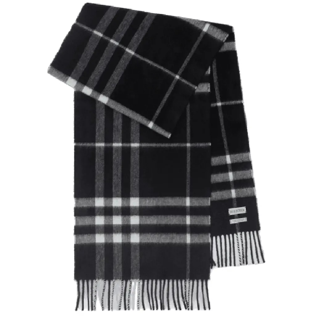 Khăn Burberry Check Cashmere Scarf 'Black' 80947411