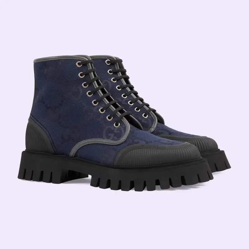 Giày Gucci Lace-up Boot 'Blue Grey' 699970-UKOF0-4549 — ảnh 4