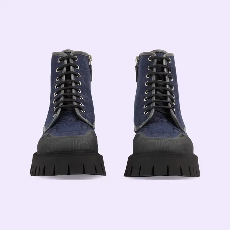 Giày Gucci Lace-up Boot 'Blue Grey' 699970-UKOF0-4549 — ảnh 3