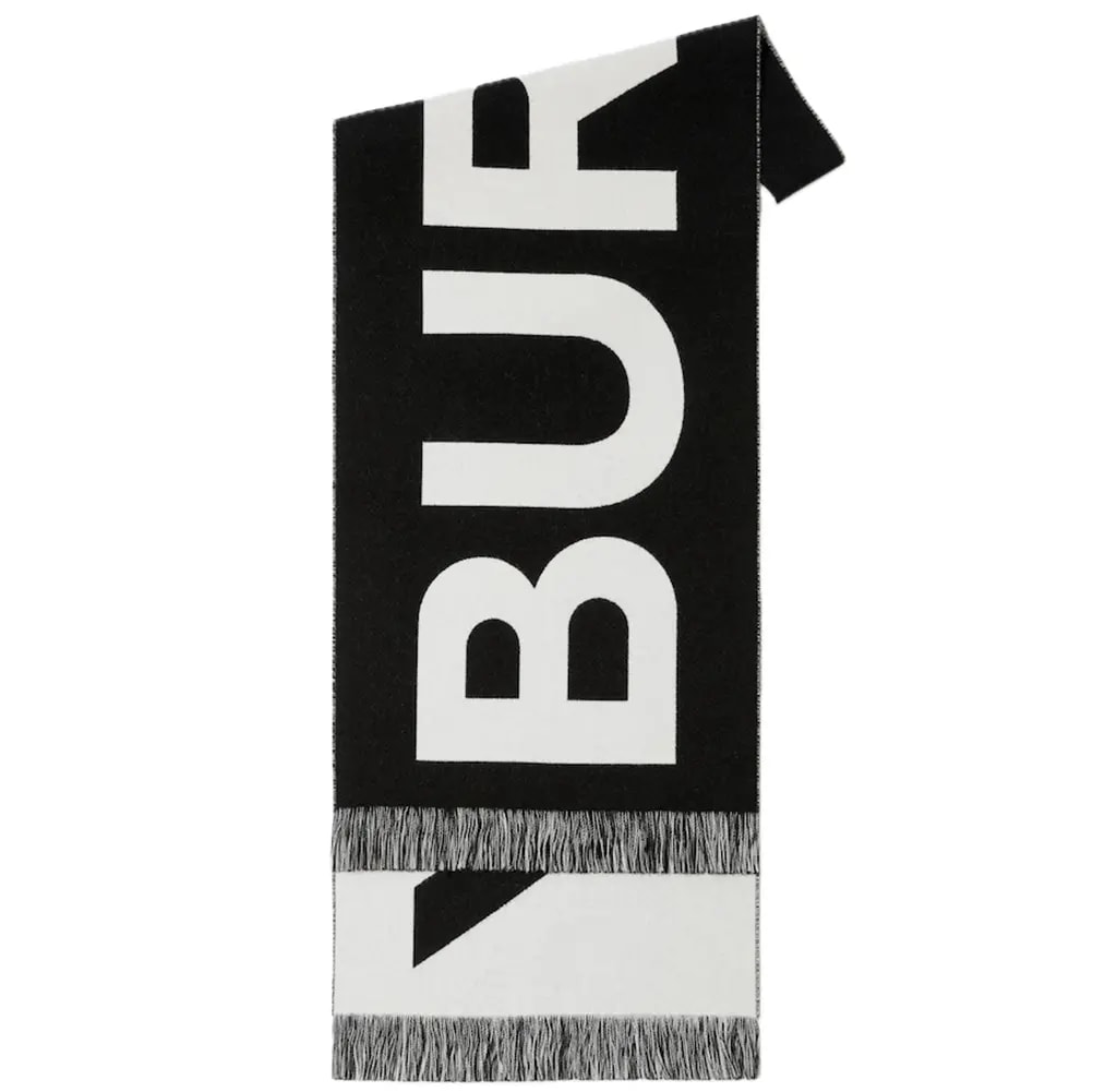 Khăn Burberry Logo Wool Scarf 'Black' 80542141