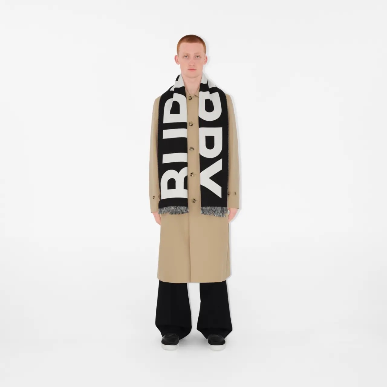Khăn Burberry Logo Wool Scarf 'Black' 80542141 — ảnh 2