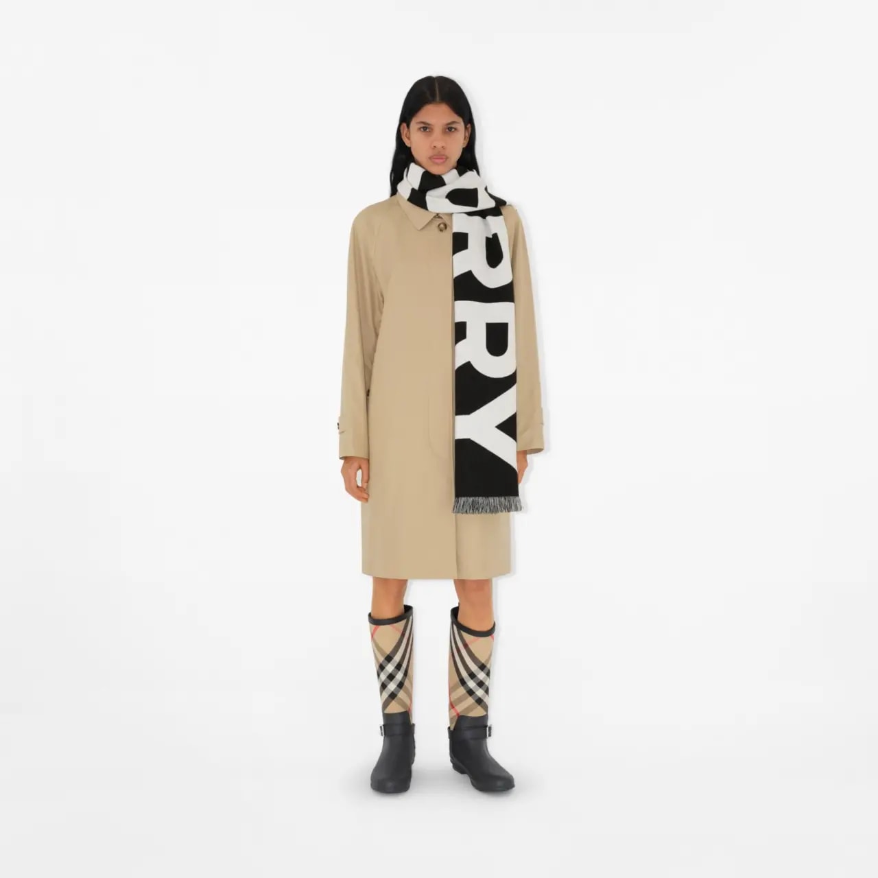 Khăn Burberry Logo Wool Scarf 'Black' 80542141 — ảnh 4