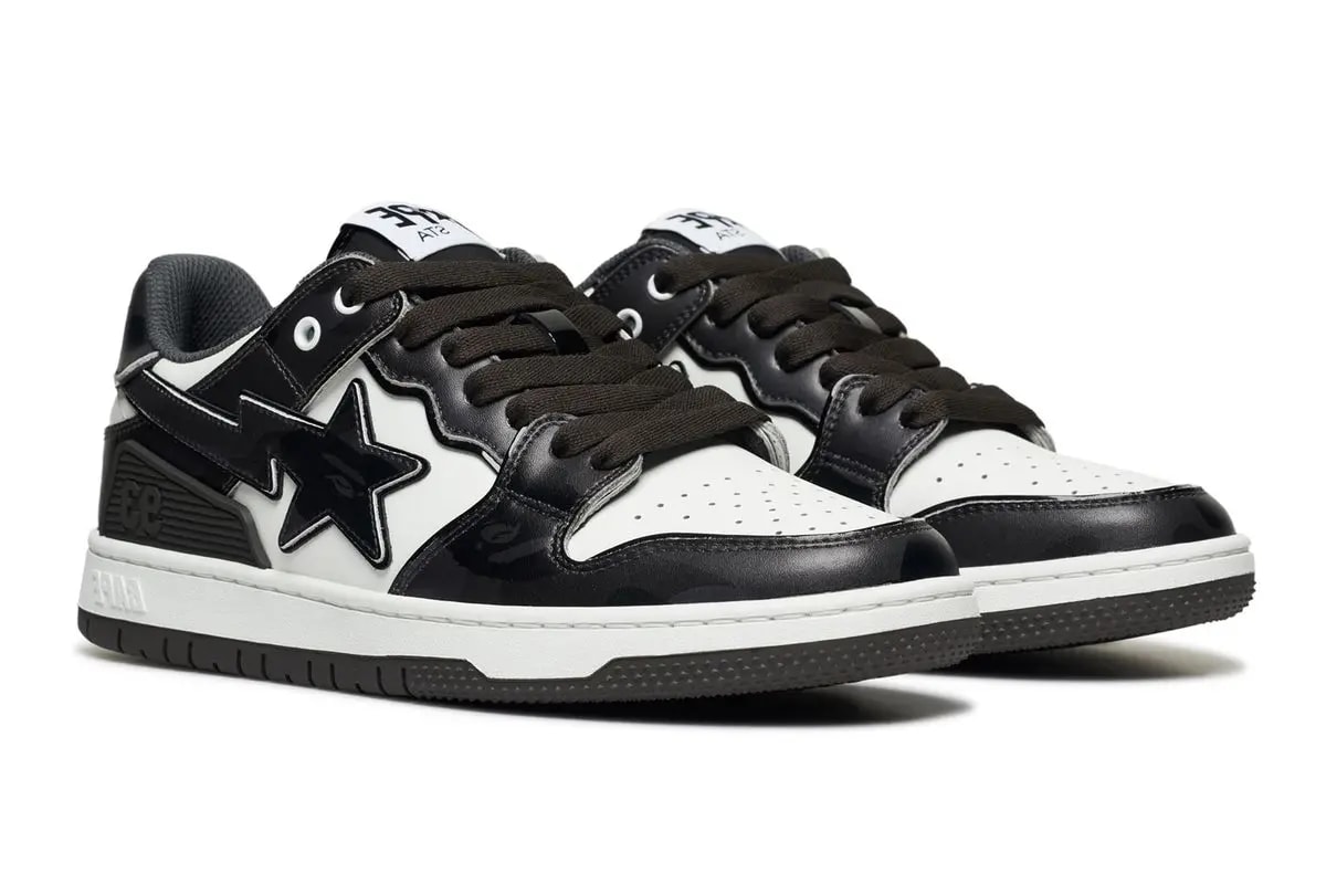 Giày Bape SK8 STA #1 'Black White' 0ZXSHM191310N — ảnh 2