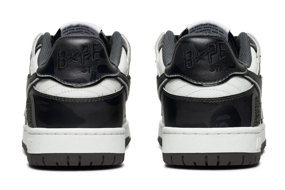 Giày Bape SK8 STA #1 'Black White' 0ZXSHM191310N — ảnh 3