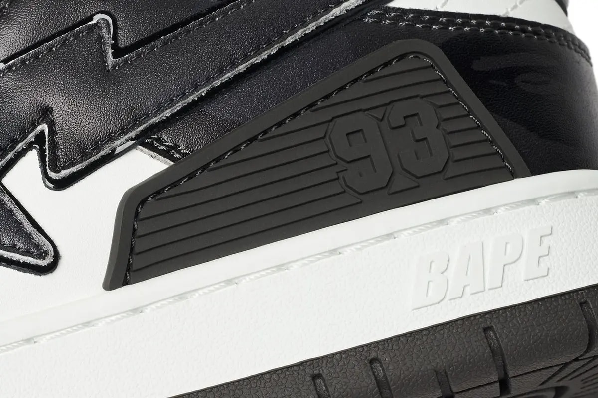 Giày Bape SK8 STA #1 'Black White' 0ZXSHM191310N — ảnh 4