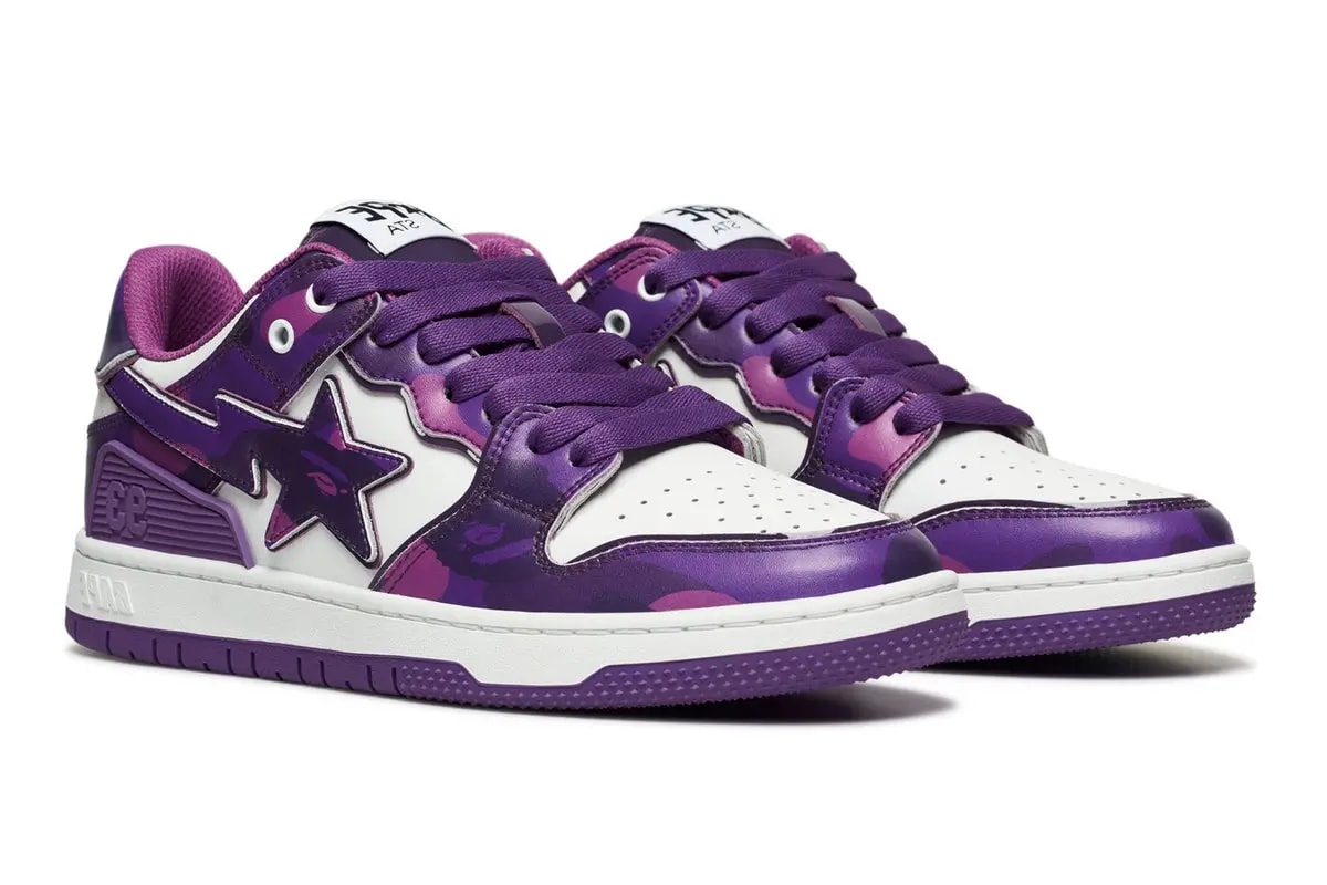 Giày Bape SK8 STA #1 'Purple White' 0ZXSHM191310N — ảnh 2