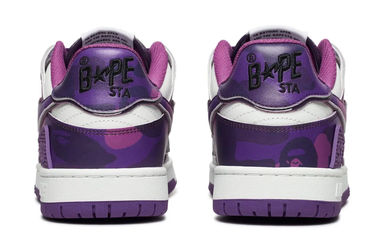 Giày Bape SK8 STA #1 'Purple White' 0ZXSHM191310N — ảnh 3