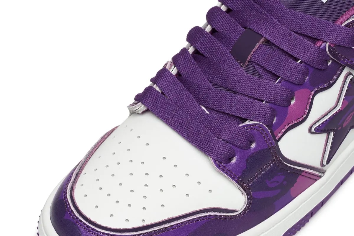 Giày Bape SK8 STA #1 'Purple White' 0ZXSHM191310N — ảnh 5