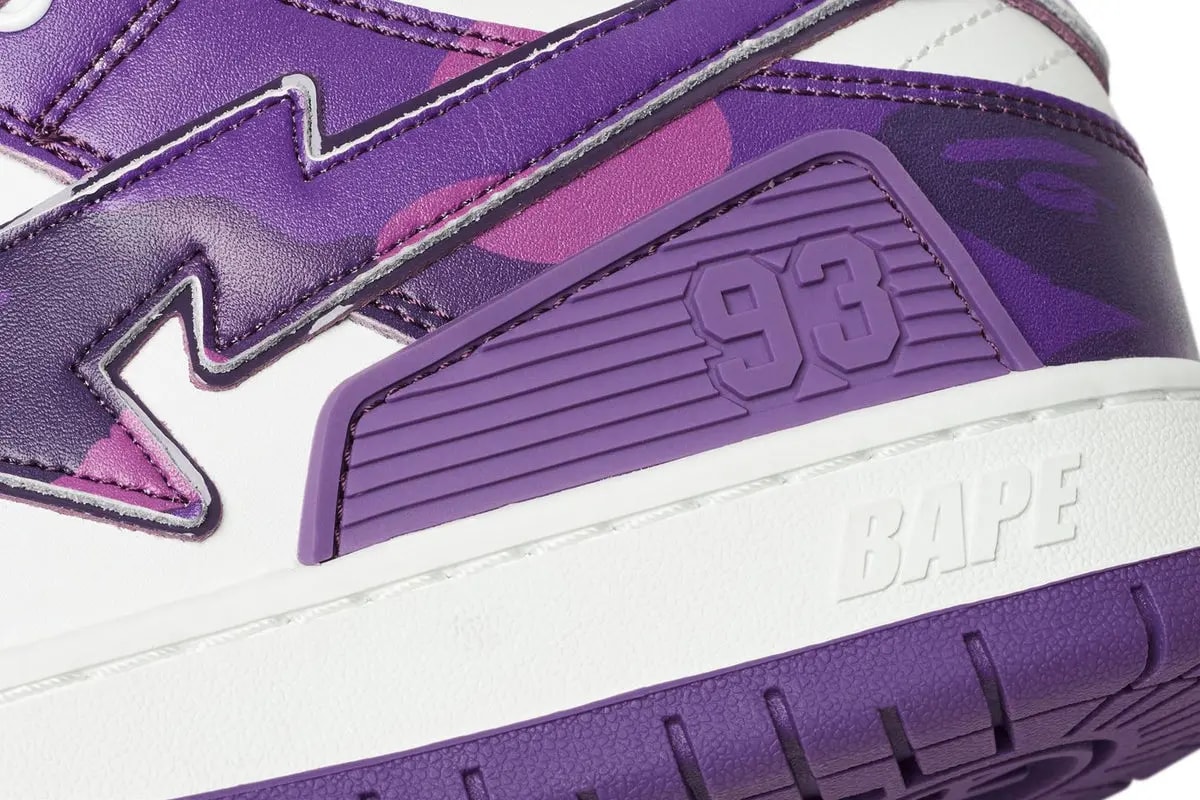 Giày Bape SK8 STA #1 'Purple White' 0ZXSHM191310N — ảnh 4