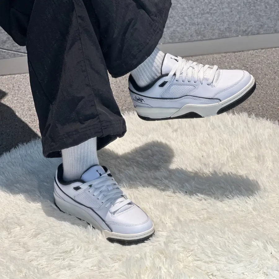 Giày Nike Air Jordan Flight Court 'White Black' HF3255-100 — ảnh 2