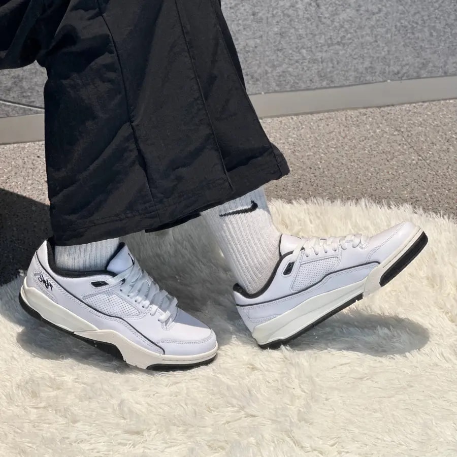 Giày Nike Air Jordan Flight Court 'White Black' HF3255-100 — ảnh 4