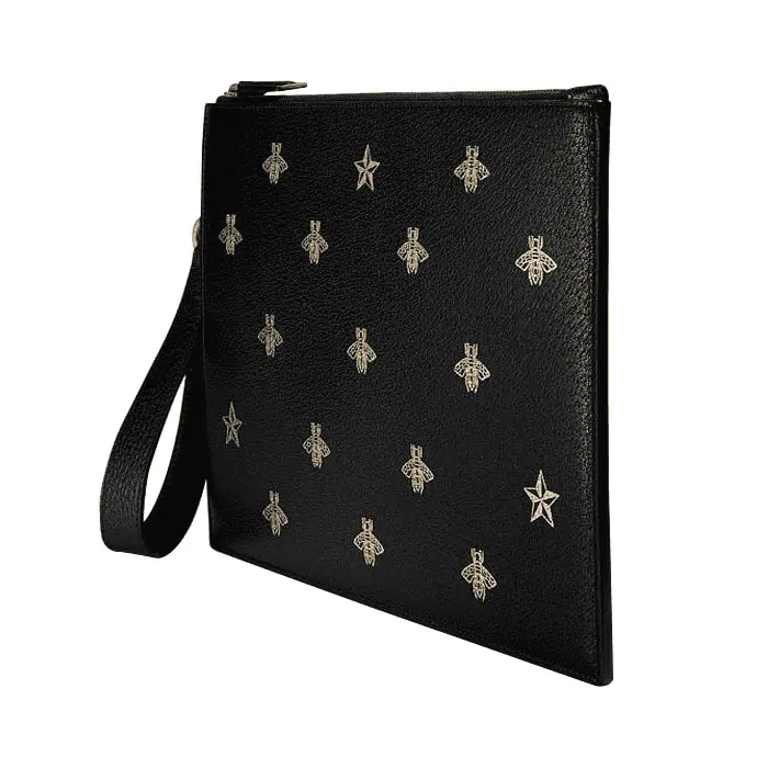 Túi Gucci Bee Star Leather Pouch 'Black' 495066-DJ2KT-8474 — ảnh 4