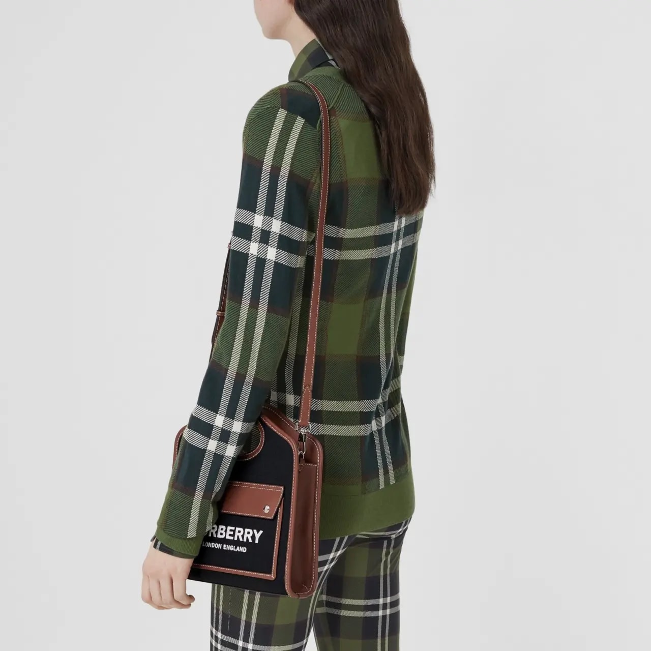 Túi Burberry Technical Cotton Leather Mini 'Black Tan' 80557461 — ảnh 2