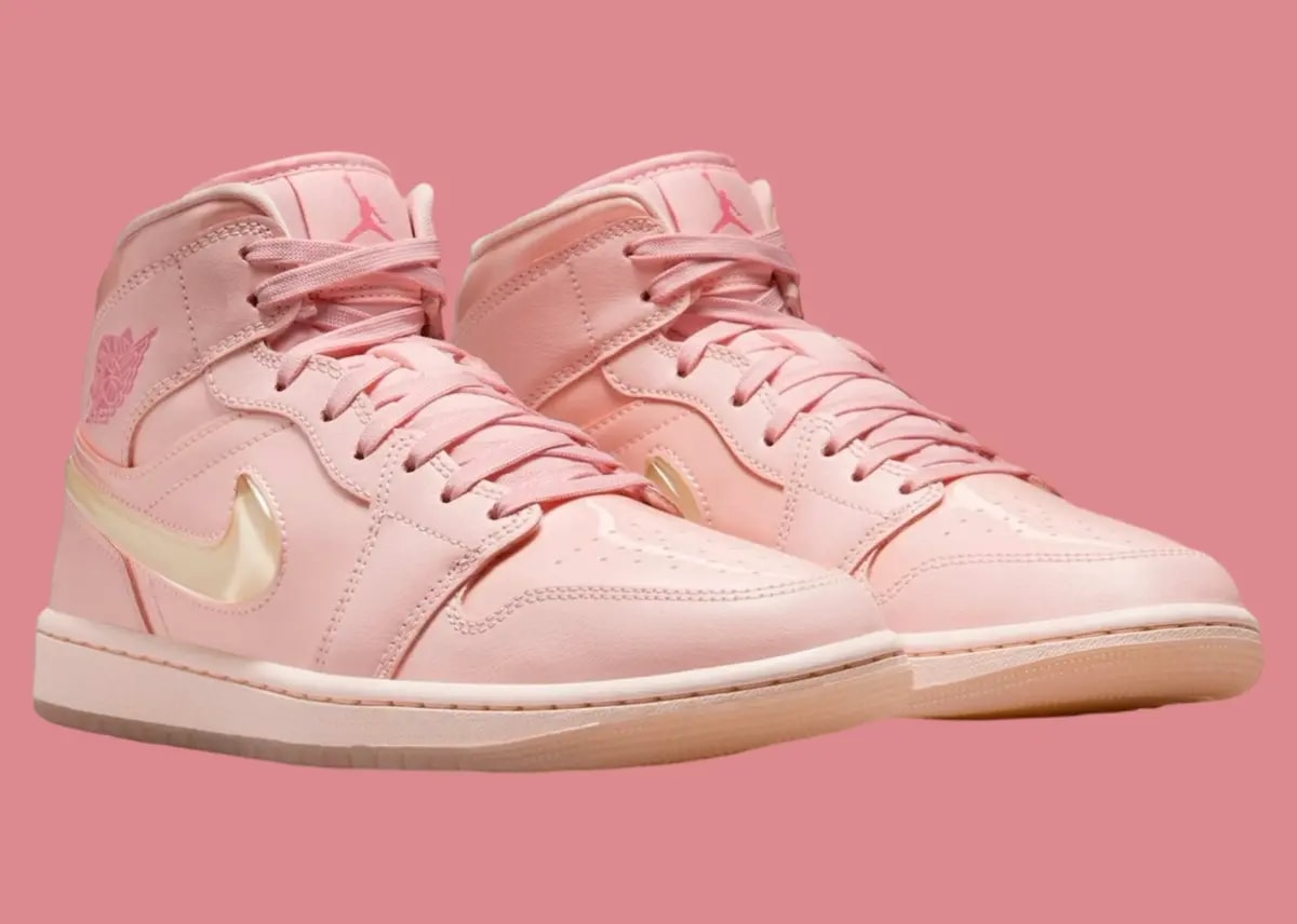 Giày Nike Air Jordan 1 Mid 'Pink Patent Valentine's Day' HF3173-600 — ảnh 5