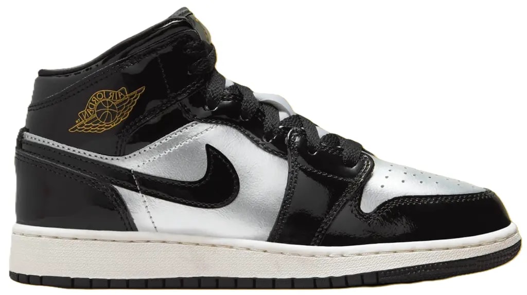 Giày Nike Air Jordan 1 Mid SE GS 'Black Metallic Silver' FZ3938-001 — kich-thuoc: 37.5