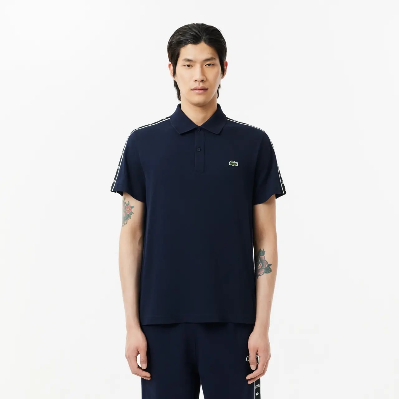 Áo Lacoste Regular Fit Stretch Mini Piqué Polo 'Navy Blue' PH7398-51-166 — ảnh 3