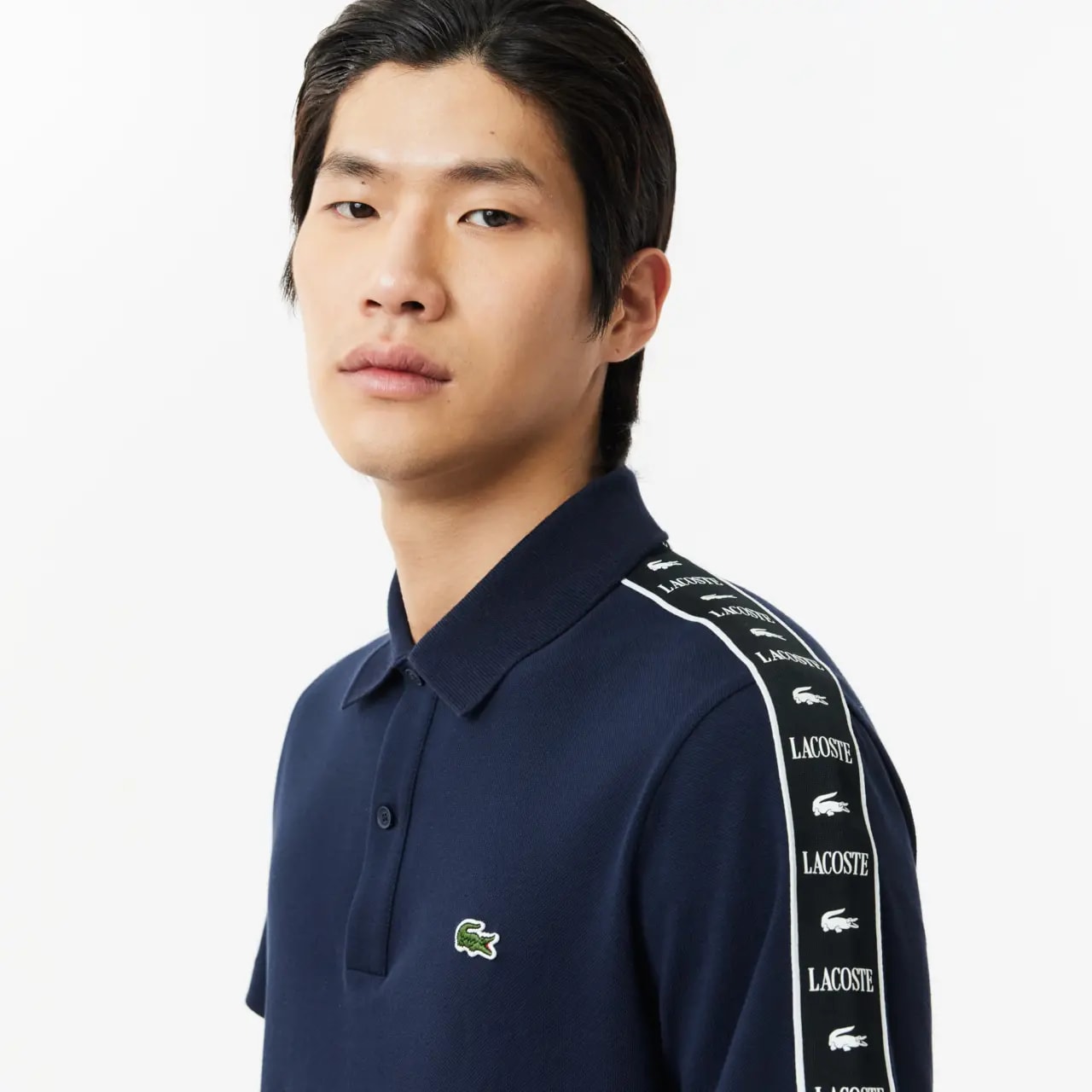 Áo Lacoste Regular Fit Stretch Mini Piqué Polo 'Navy Blue' PH7398-51-166 — ảnh 2