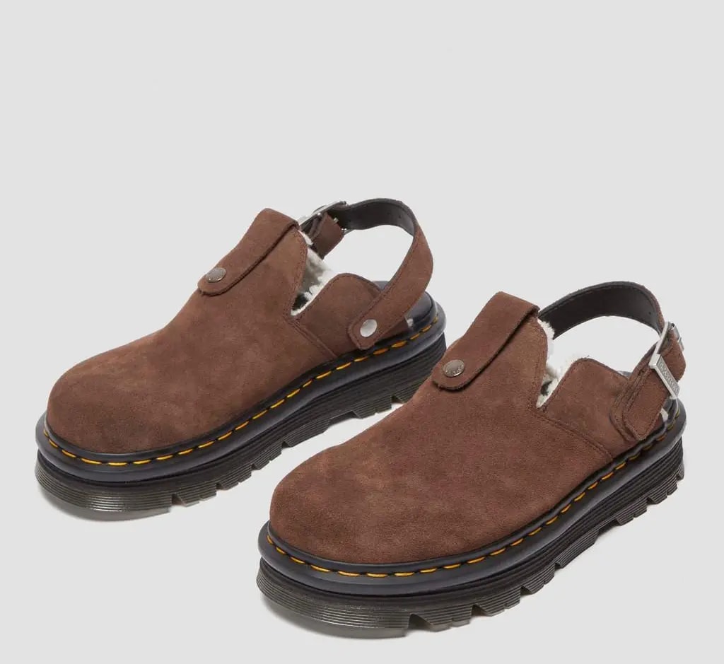 Giày Dr.Martens Zebzag Suede Slingback Platform Mule 'Brown' 31938201 — ảnh 3