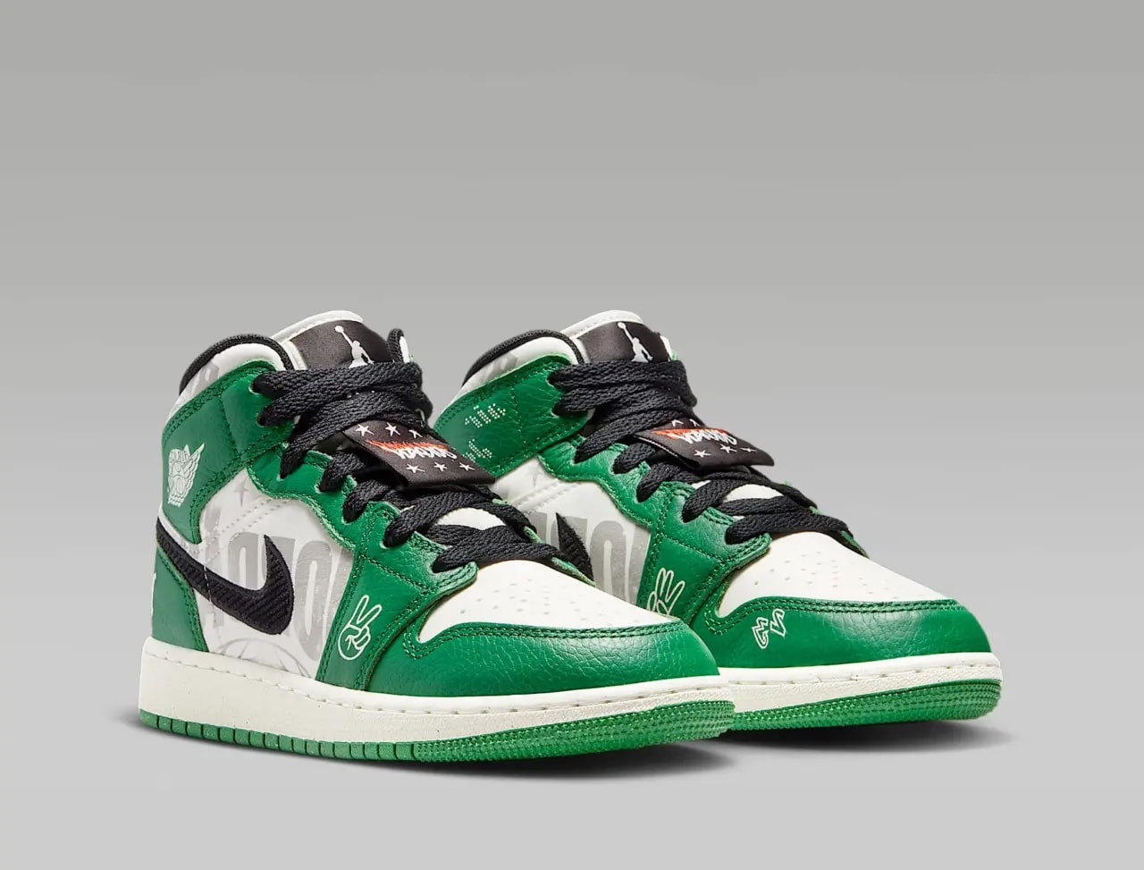Giày Nike Air Jordan 1 Mid SE GS 'Overbranded' HF3200-300 — ảnh 4