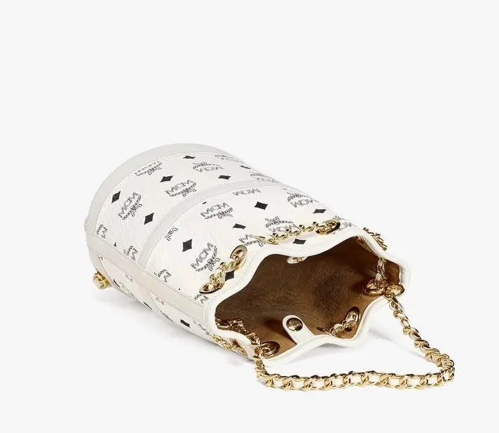 Túi MCM Mini Aren Chain Backpack in Visetos 'White' MWKDATA01WT001 — ảnh 3