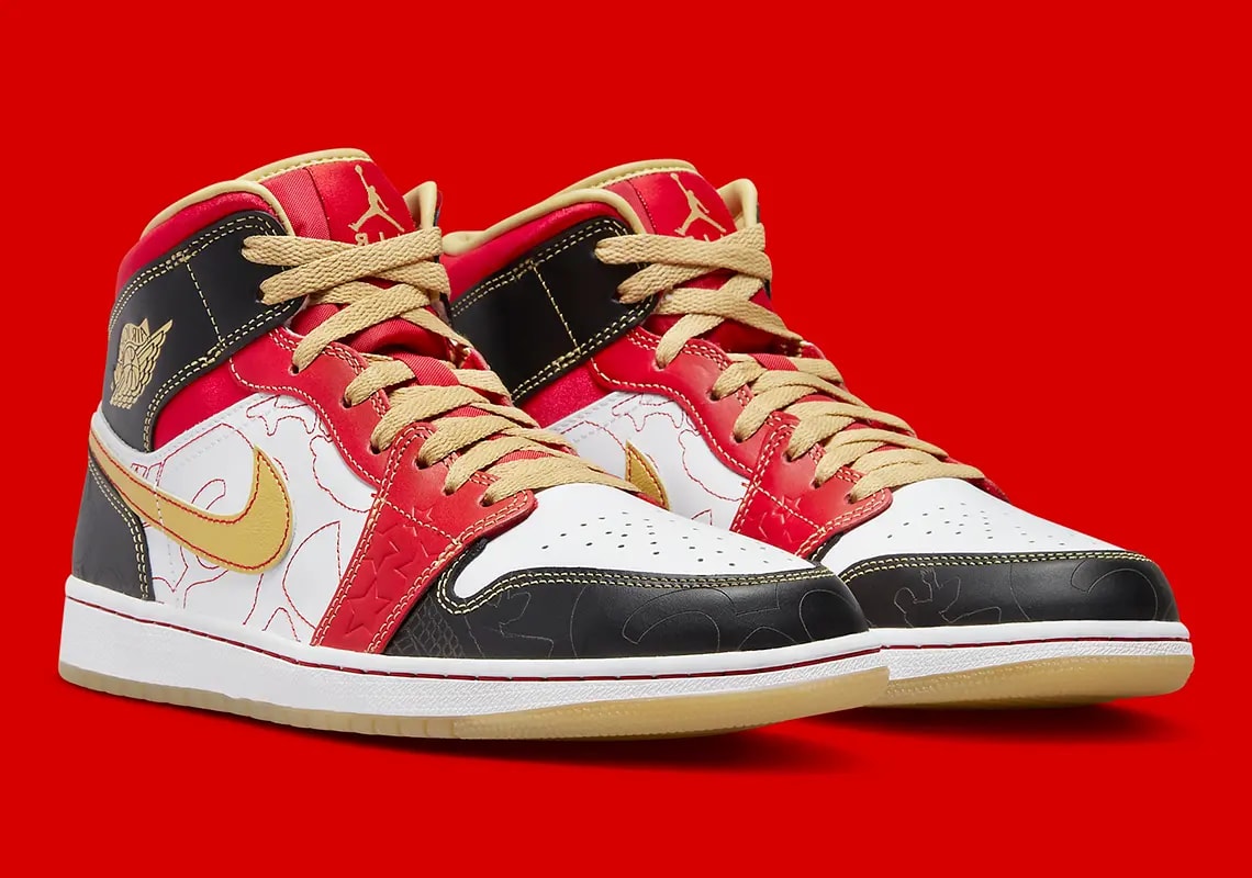 Giày Nike Air Jordan 1 Mid 'XQ White Black Sport Red' DV0576-176 — ảnh 5