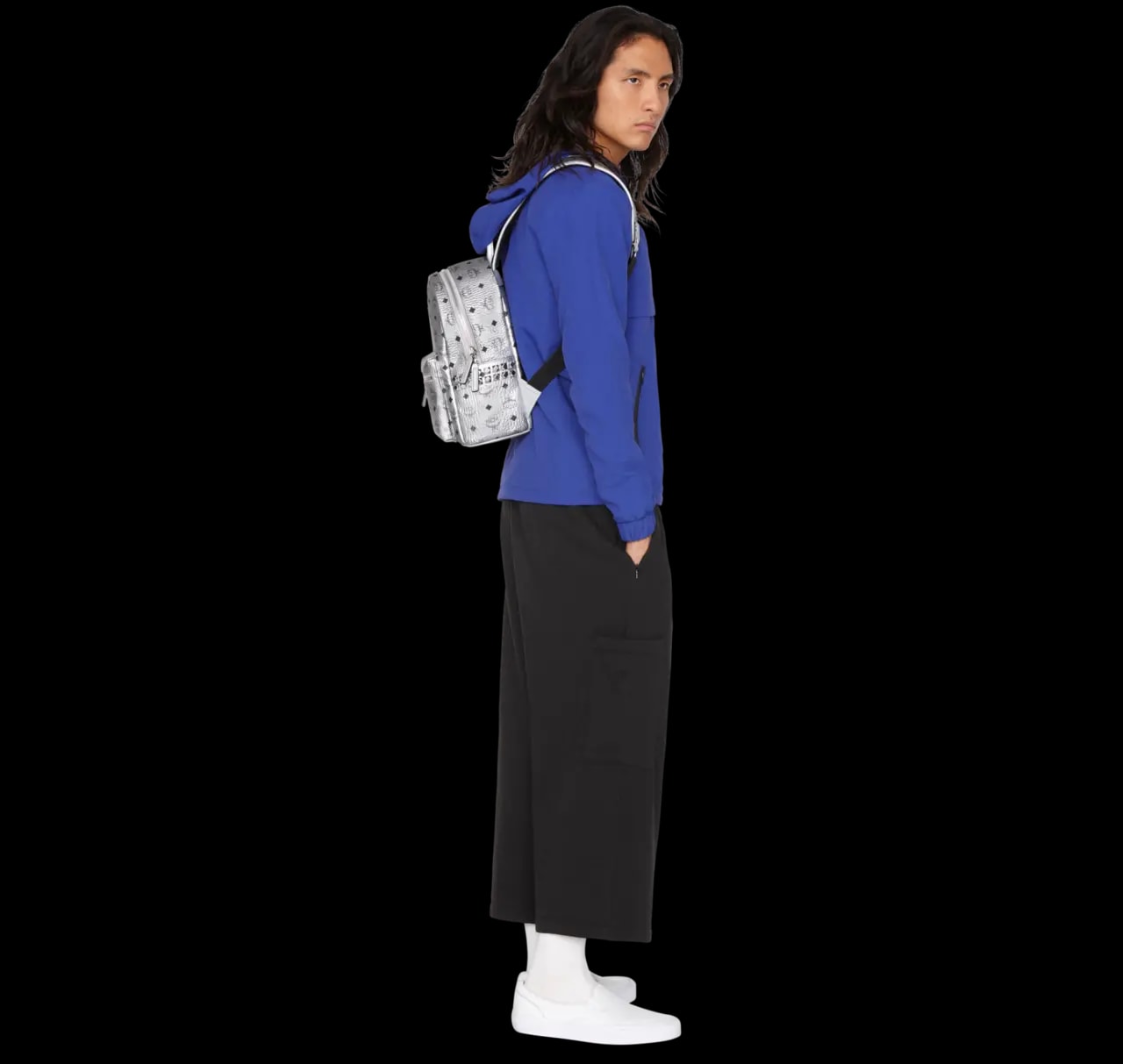 Balo MCM Stark Side Studs Backpack In Visetos 'Silver' MMK9SVE43SB001 — ảnh 2