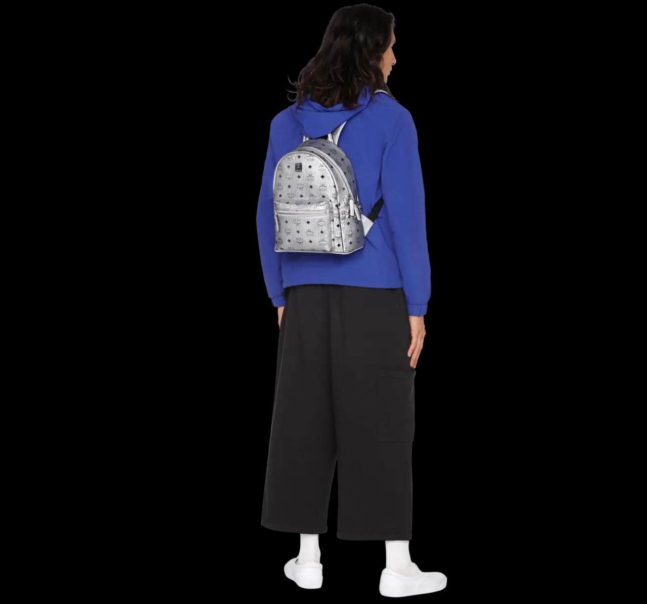 Balo MCM Stark Side Studs Backpack In Visetos 'Silver' MMK9SVE43SB001 — ảnh 3